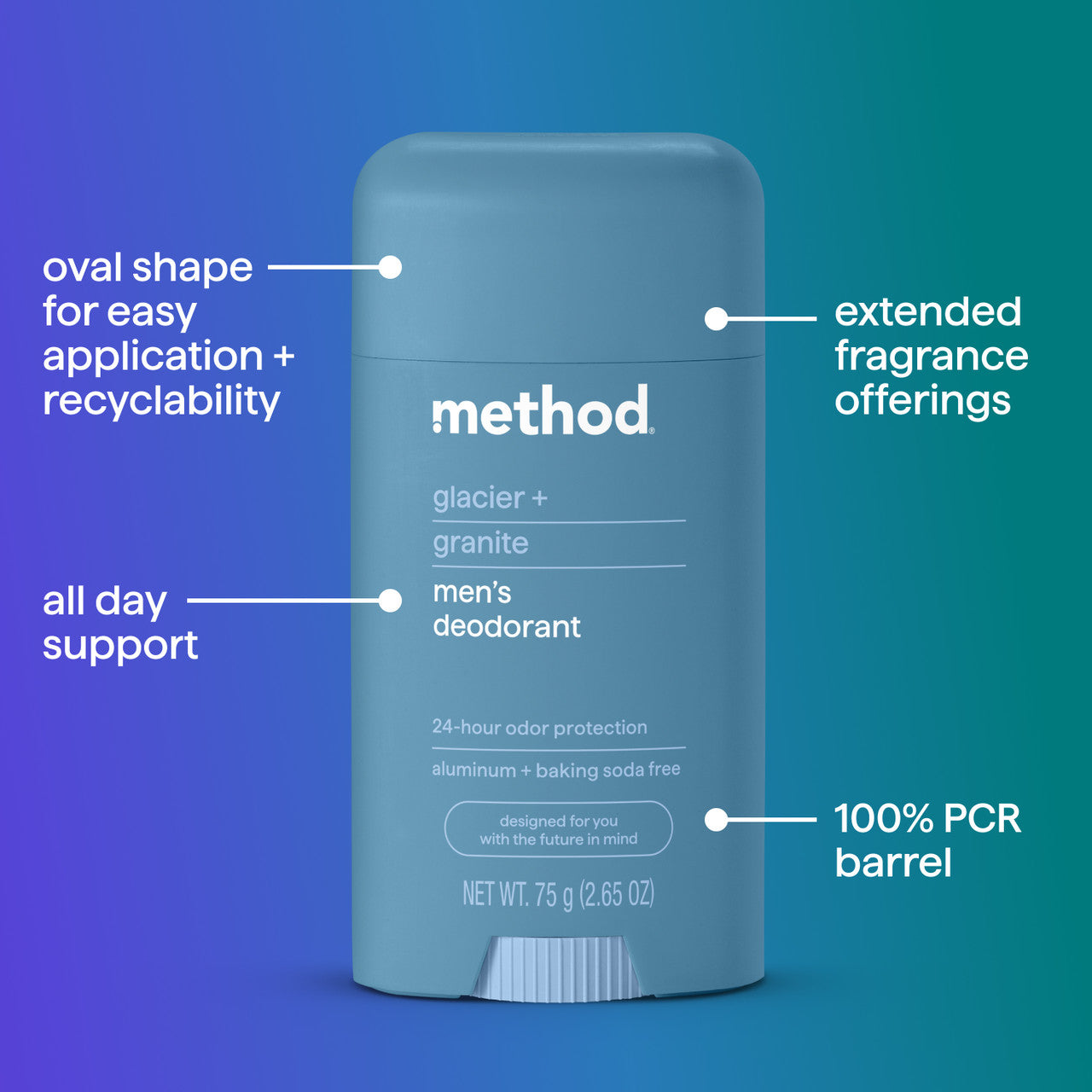 deodorant - glacier + granite, 2.65 oz