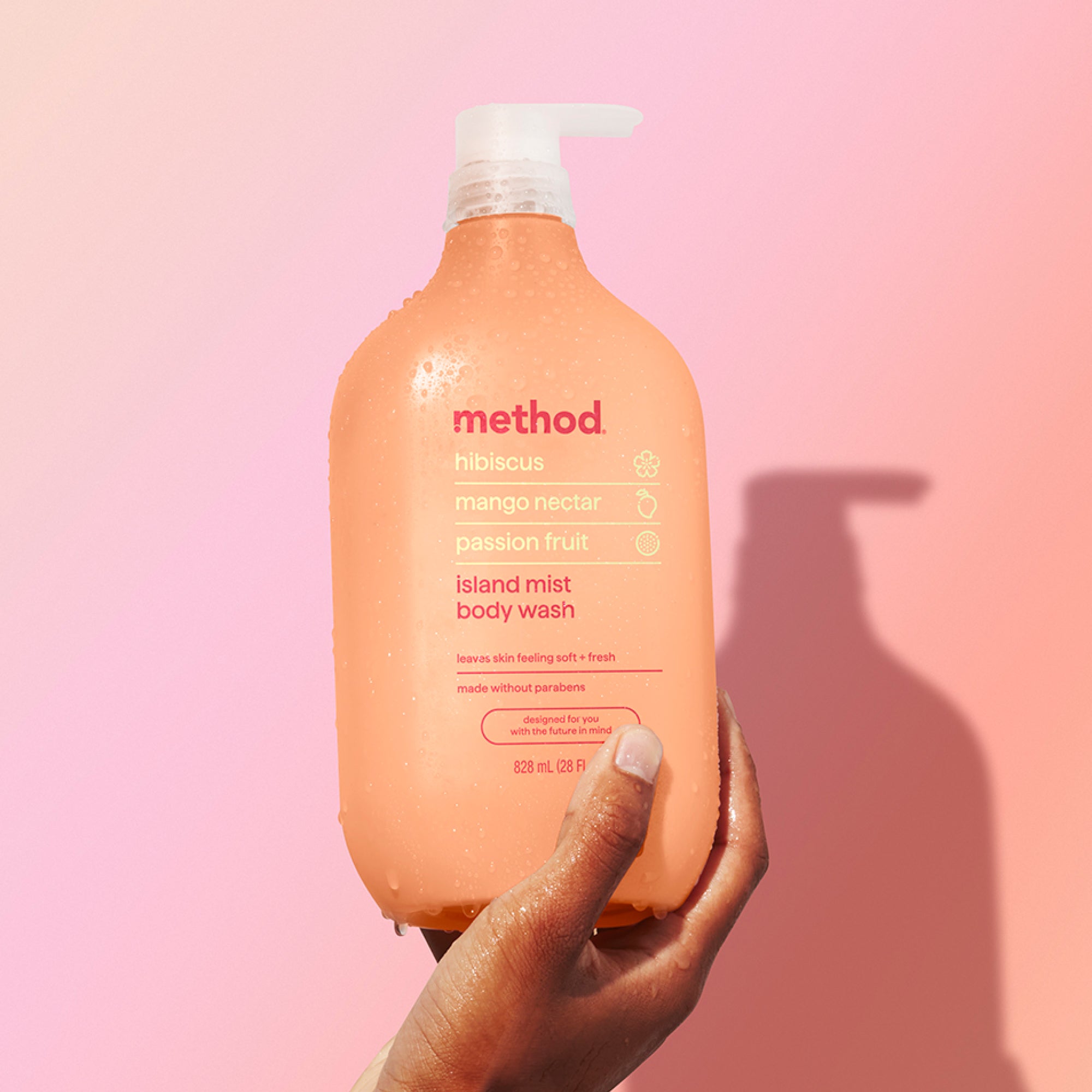 【miii 】Powder Wash & Oil Mist body wash - island mist, 28 fl oz – method products
