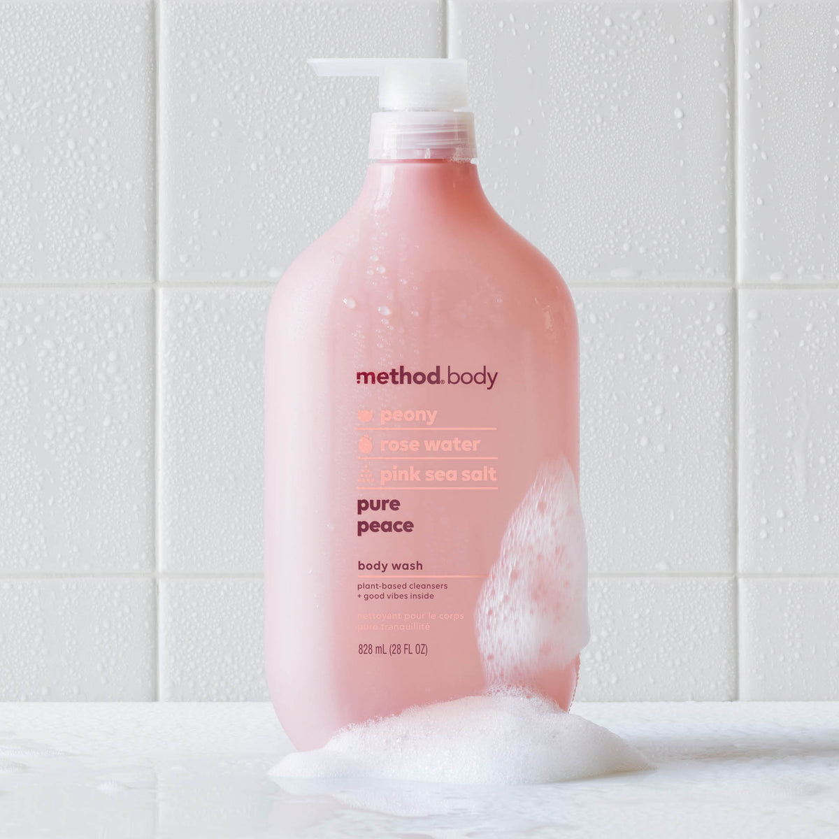 Peony, Rose Water, & Pink Sea Salt Body Wash | Pure Peace - 28 oz ...