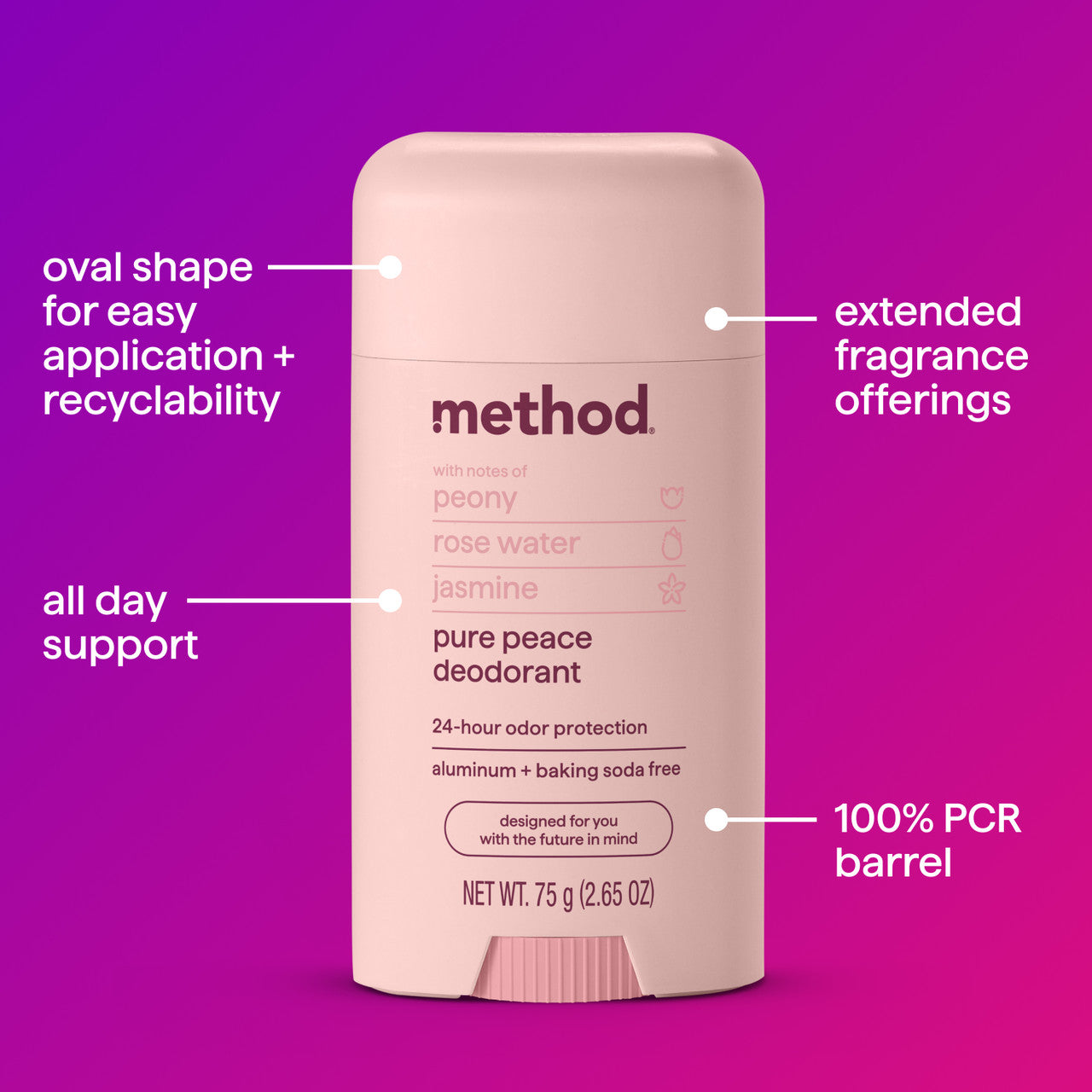 deodorant - pure peace, 2.65 oz