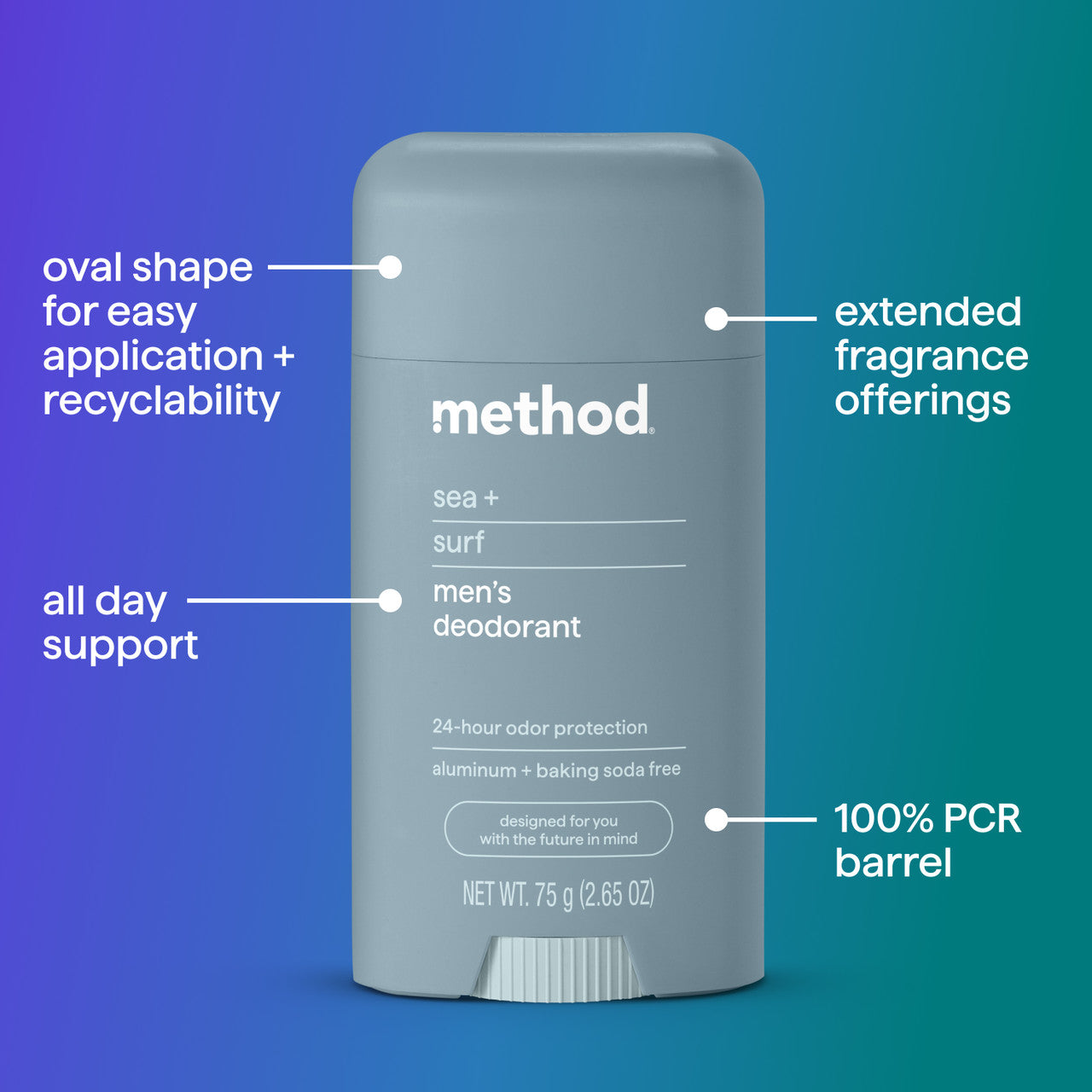 deodorant - sea + surf, 2.65 oz