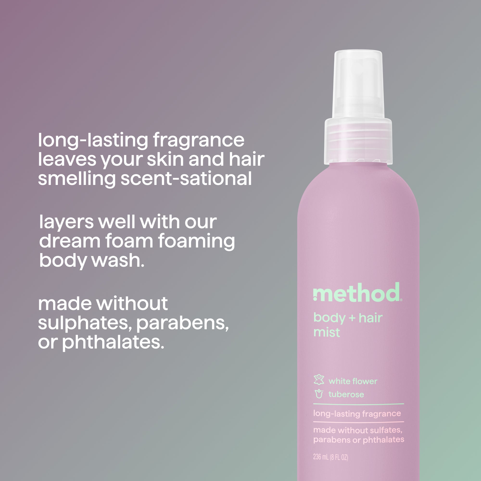 body + hair mist - white flower + tuberose, 8 fl oz